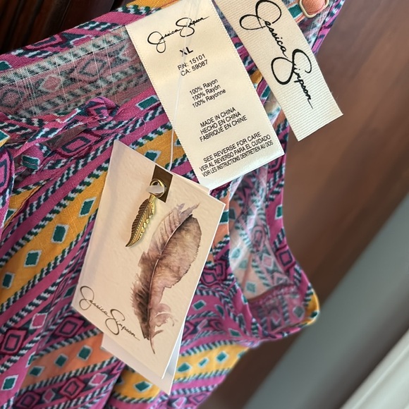 NWT Jessica Simpson Tulip Lace Up Asymmetrical Dress Swim Coverup - Picture 8 of 9